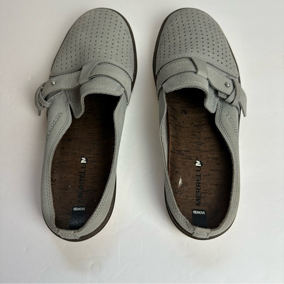 Merrell Mule Around Town Shoe Perforated Men's Size 8.5 Slip On Leather Gray - Picture 4 of 10
